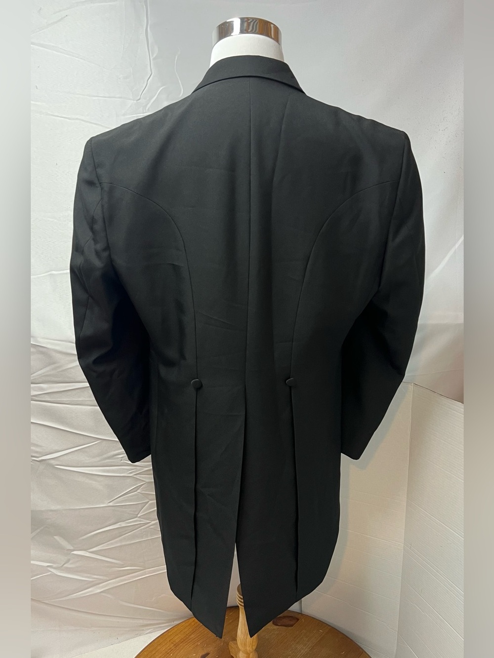 First Nighter Vintage Men's 44R Black Tuxedo Tailcoat Double Breasted Jacket - Picture 2 of 7